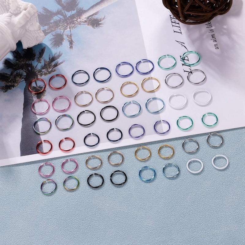 NICEIGHT 18G 20G 22G Stainless Steel Nose Rings Hoops for Women Men Cartilage Helix Earring Hoops Lip Rings Nose Piercing Jewelry - Image 2